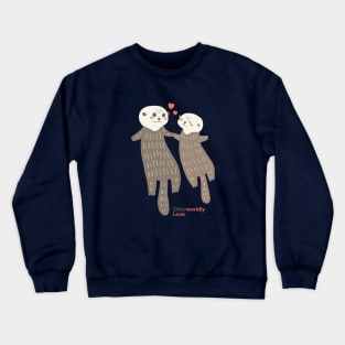 Cute Otters in love Illustration Crewneck Sweatshirt